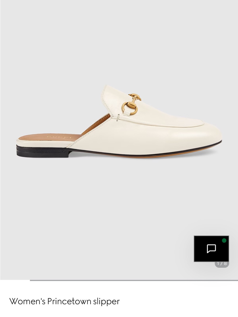 Gucci Cream Leather Slip-On Mule with Gold Horsebit
